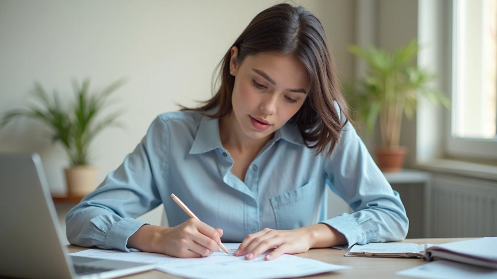 Молодая семья планирует бюджет за столом с ноутбуком и документами